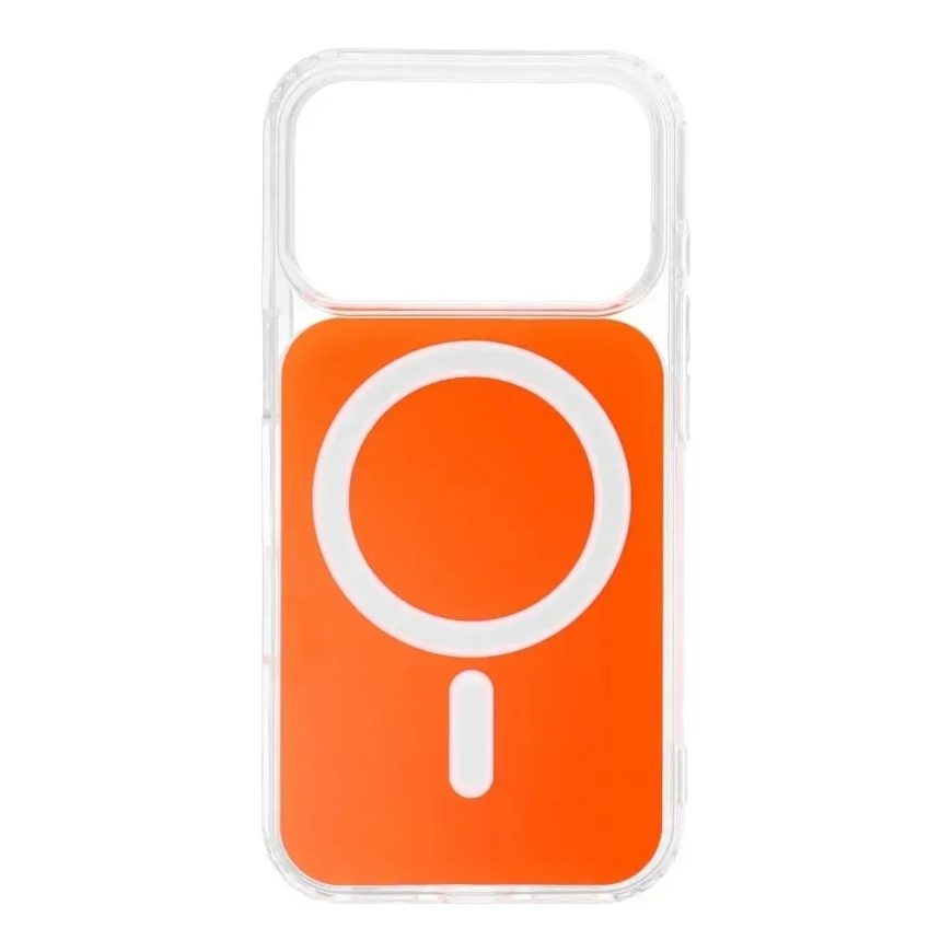 Clear Fusion Mag telefono dėklas su MagSafe palaikymu Samsung Galaxy S26 Ultra (S948) oranžinis – 3