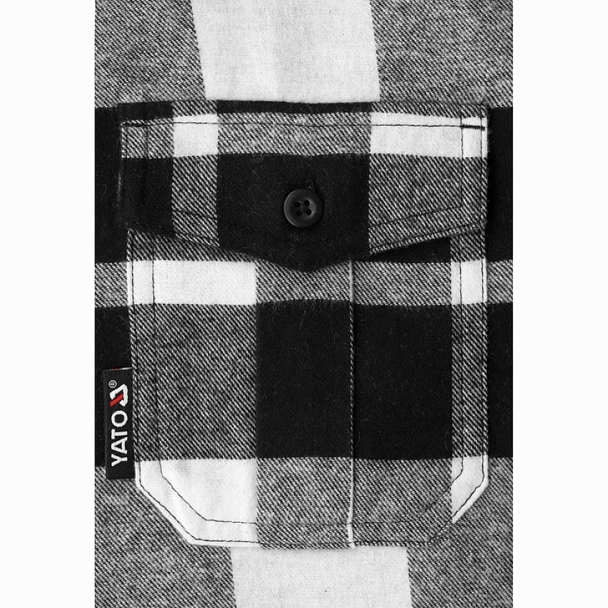 Toya Sa Poland Miesten flanellipaita Musta/Valkoinen | 100% Puuvilla | Koko 3XL (YT-78817) – 5