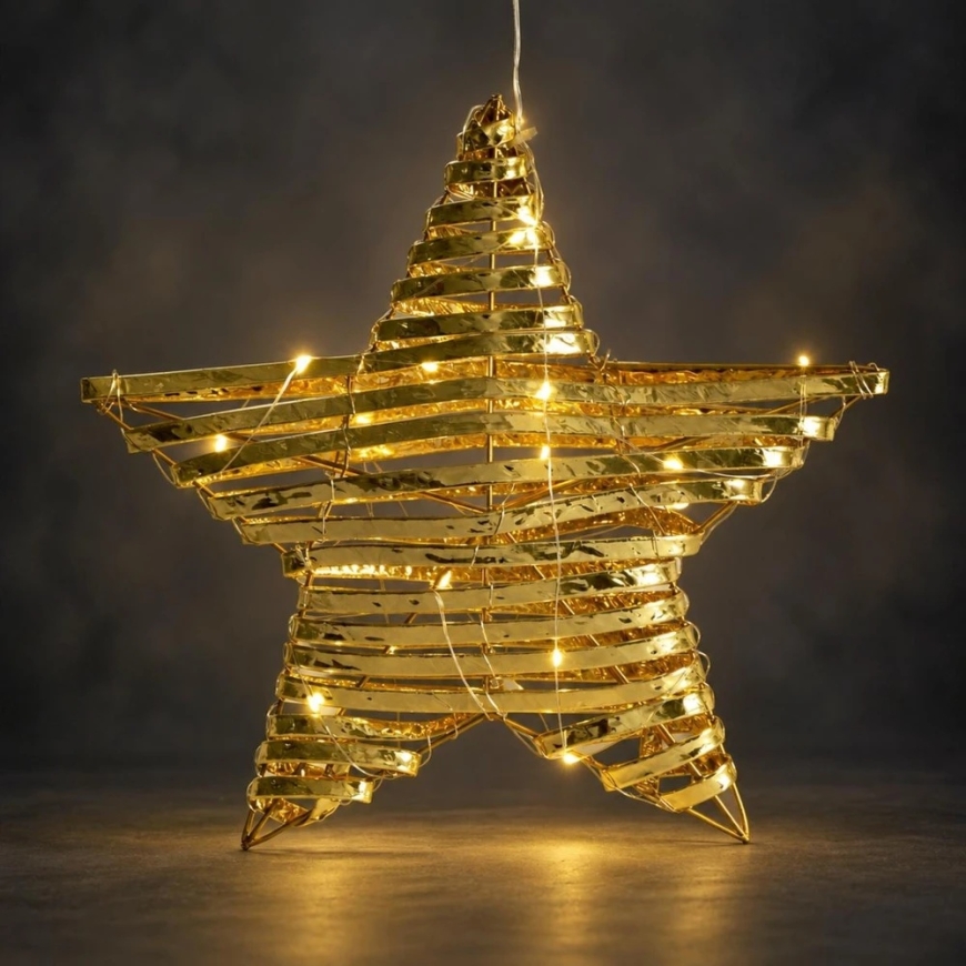 KOOPMAN KAUNISTUSKONNA TÄHT 20 LED 30 CM KULDNE – 4
