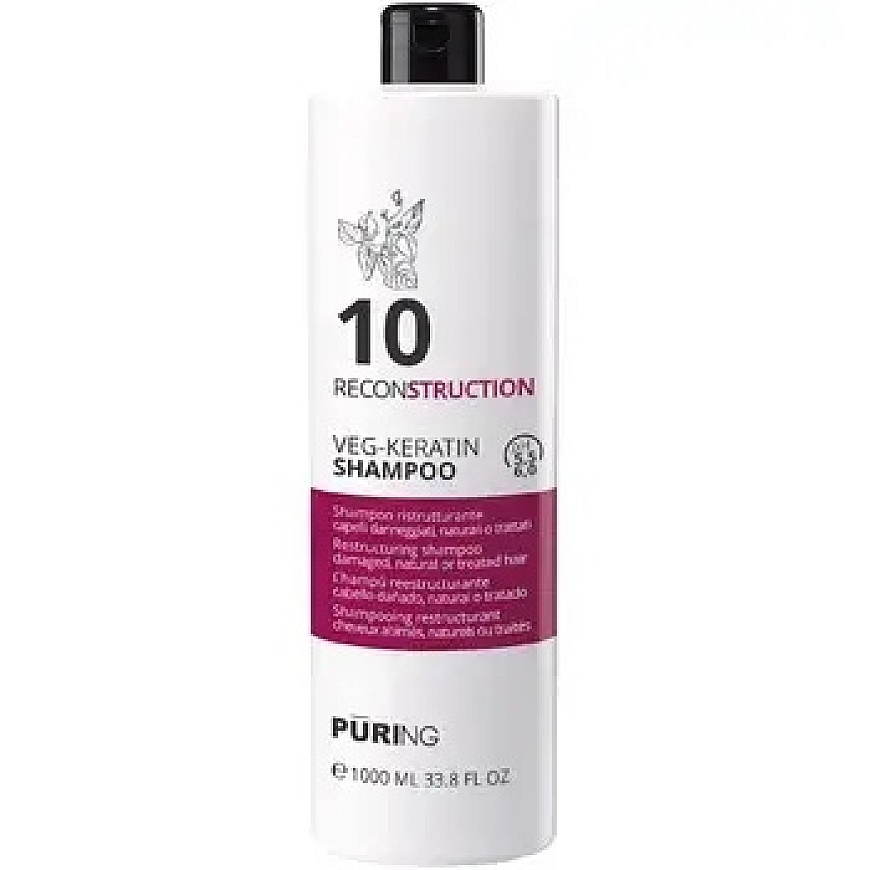 Puring 10 Rekonstruktīvais Veg-Keratin šampūns - Regenerējošs šampūns 300ml