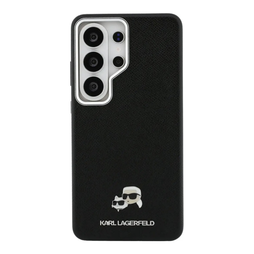 Karl Lagerfeld Grained PU Leather K&CH Heads чехол с поддержкой MagSafe для телефона Samsung Galaxy S26 Ultra (S948) чёрный – 2