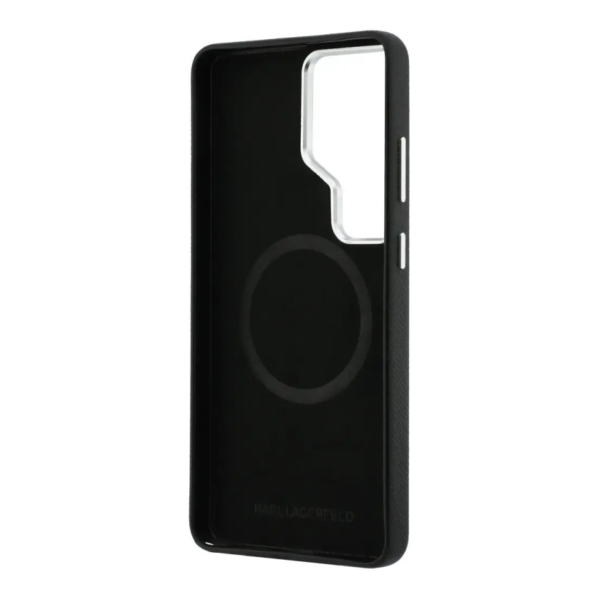 Karl Lagerfeld Grained PU Leather K&CH Heads phone case with MagSafe support for Samsung Galaxy S26 Ultra (S948) black – 5