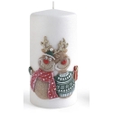 Свеча Mondex REINDEER, средняя цилиндрическая форма, 7x7x14 см, парафин, белая Свеча Mondex REINDEER, средняя цилиндрическая форма, 7x7x14 см, парафин, белая