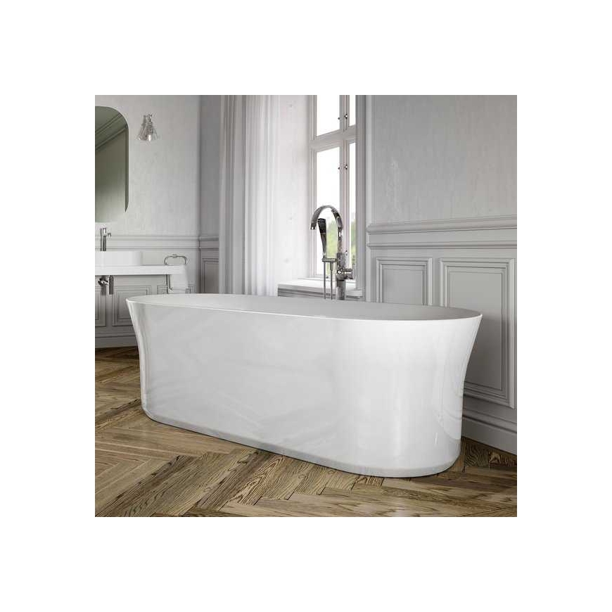 Free Standing Bath Ravak Ypsilon, 1800x800 white with white/black/chrome accessories – 2