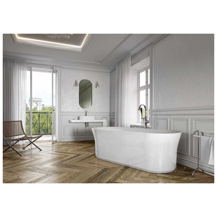 Free Standing Bath Ravak Ypsilon, 1800x800 white with white/black/chrome accessories – 3