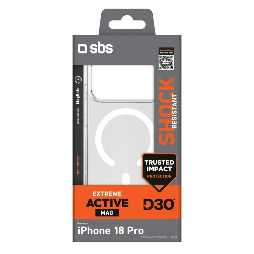 SBS D3O Active Case iPhone 18 Pro / 17 Pro MagSafe ühilduv - Läbipaistev – 2