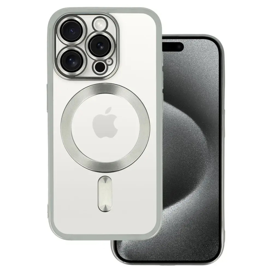 Metalinis Magsafe dėklas Samsung Galaxy S25 Sidabrinė