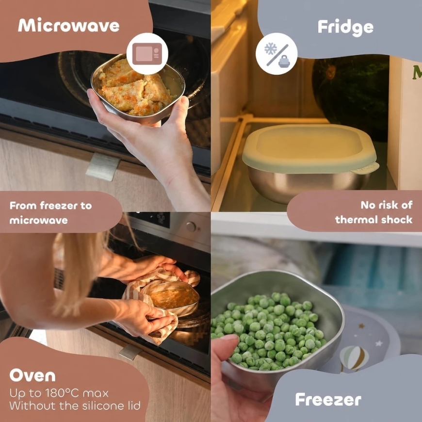 BEABA MULTIFUNCTIONAL STAINLESS STEEL FOOD CONTAINERS – ADVENTURE – 2