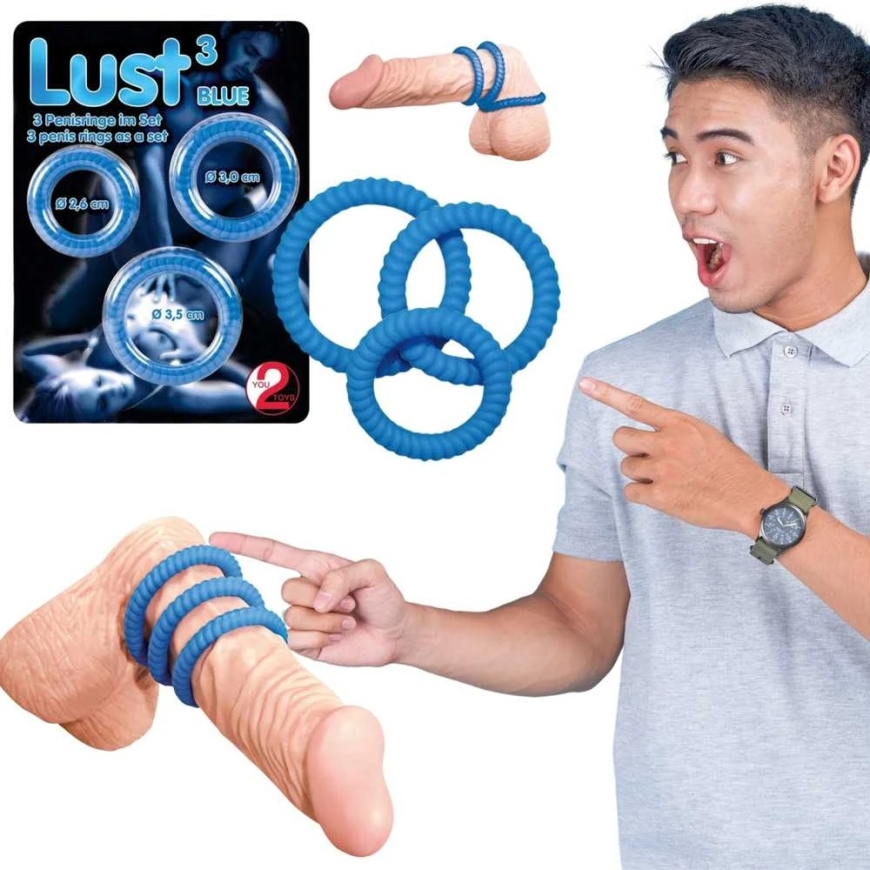 You2Toys Sinine Lust 3 Cock Rings sinine – 2