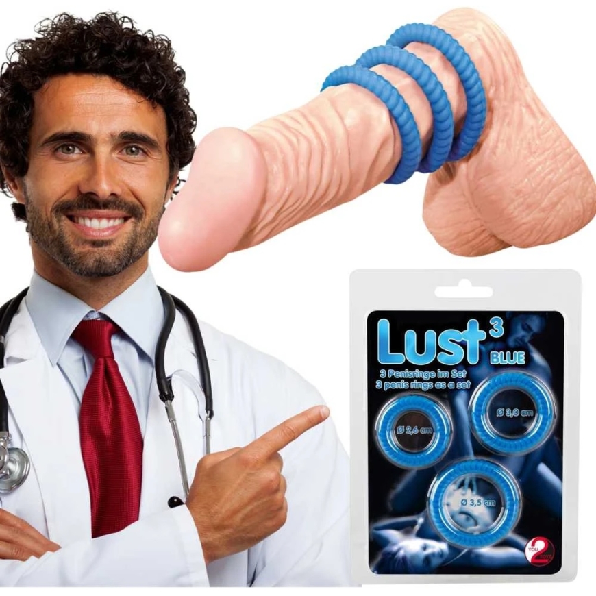 You2Toys Mėlyna Lust 3 Cock Rings mėlynas – 3