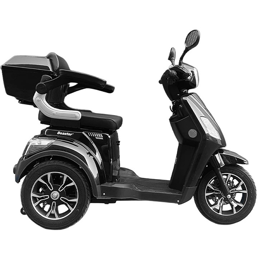 Beaster Sähkökäyttöinen kolmipyöräinen skootteri, BSMAGNUM3A, Musta, Kootut, 1000 W – 2