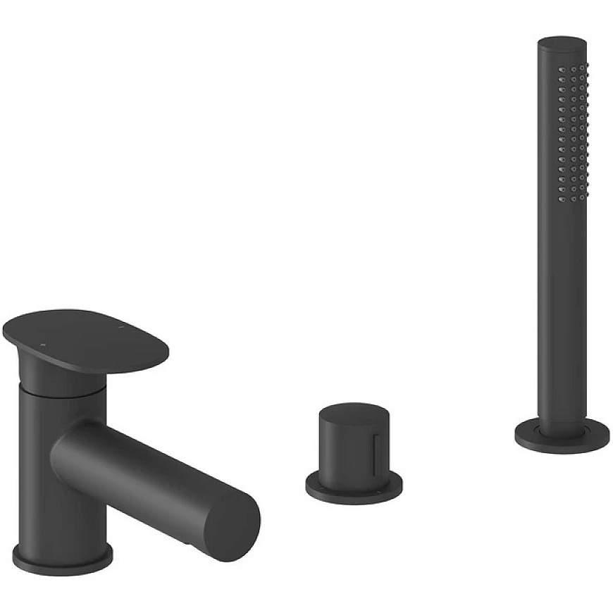 Трехсекционный смеситель для ванной Ravak Spring, SG 026.20BLM, матовая черная – 2
