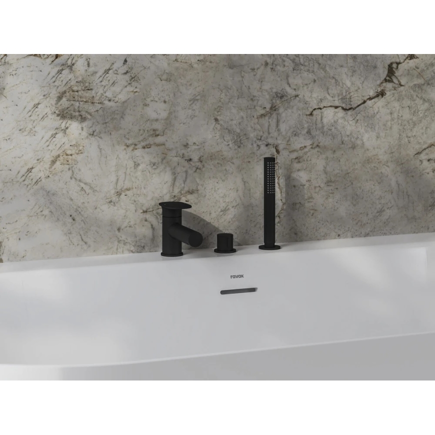 Trīsdaļīgs vannas maisītājs Ravak Spring, SG 026.20BLM, matēta melna – 3