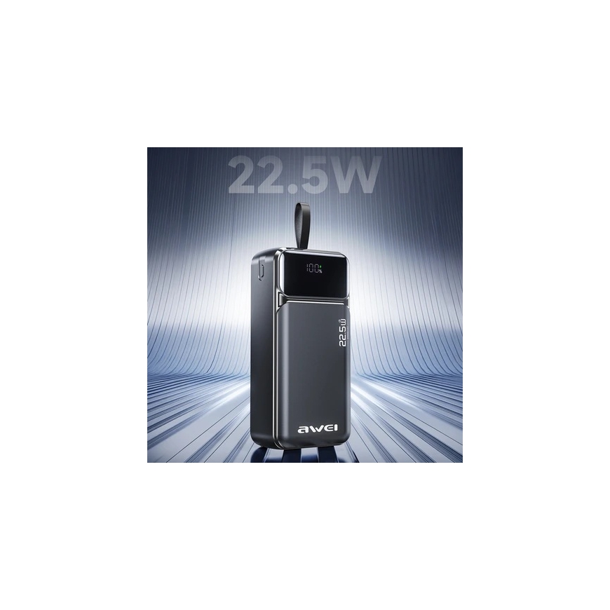 Powerbank 30000mAh 22,5W AWEI PA-103 melns – 2