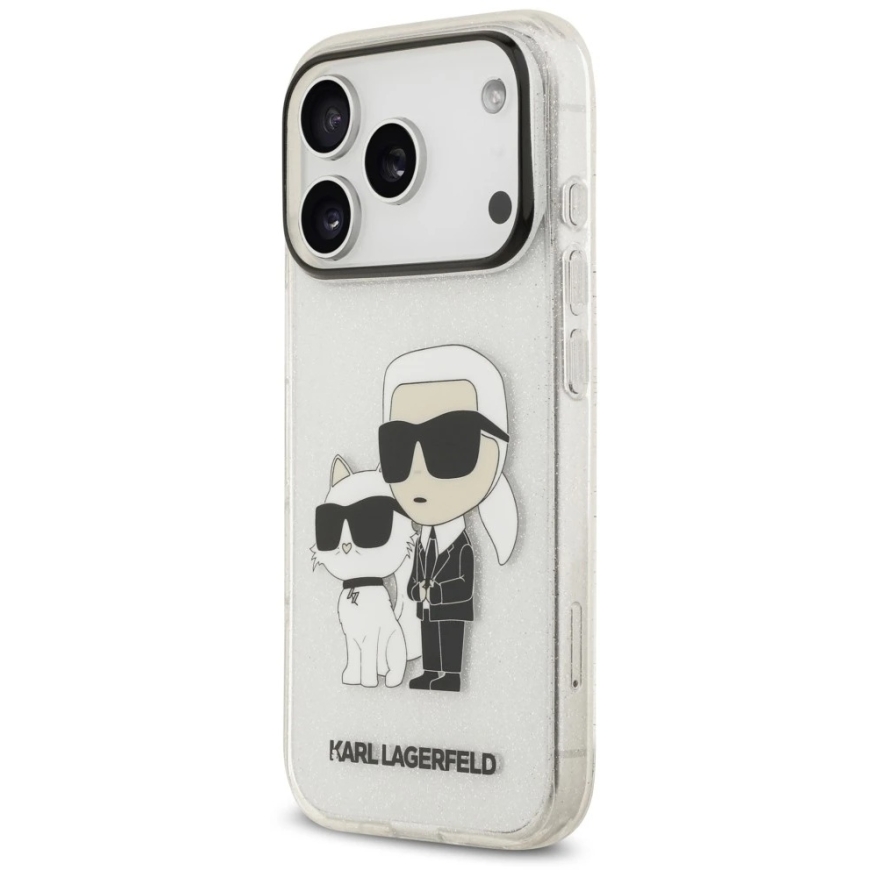 Karl Lagerfeld IML NFT Glitter Karl&Choupette lieta iPhone 18 Pro / 17 Pro - caurspīdīga – 4