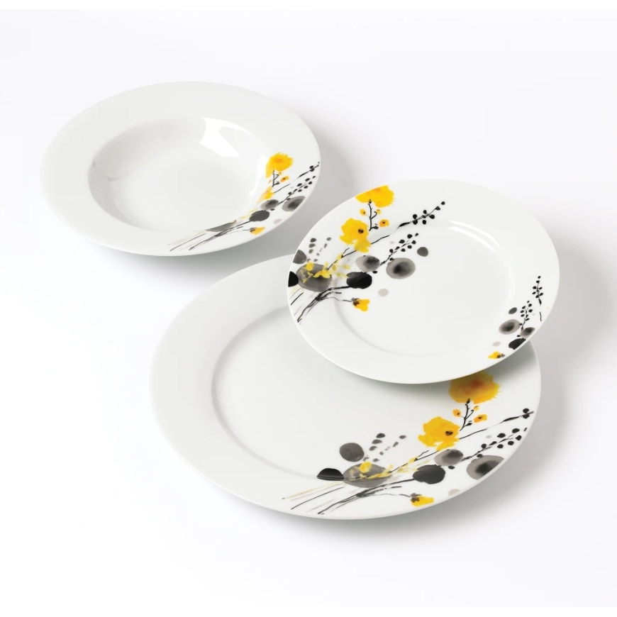 Affek Design LEA Kollane Õhtusöögikomplekt 18 Tükki 21,8 cm/19,2/27 cm Supitaldrik 220 ml – 3