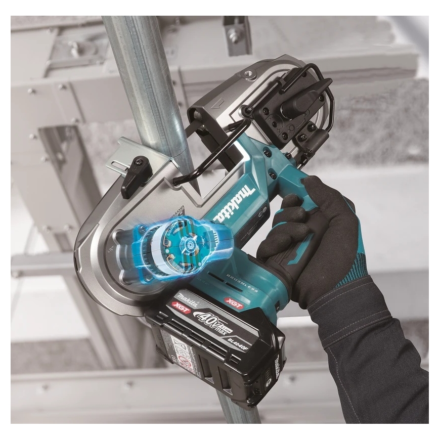 Makita PB003GZ Akumuliatorinis juostinis pjūklas XGT, 66 x 66 mm, 0 - 3.2 m/s, bešepetėlinis variklis, XPT, Be akumuliatorių ir – 5