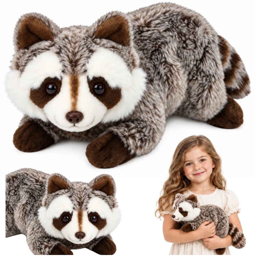 Lean Toys Plush Toy - Raccoon, 41 cm