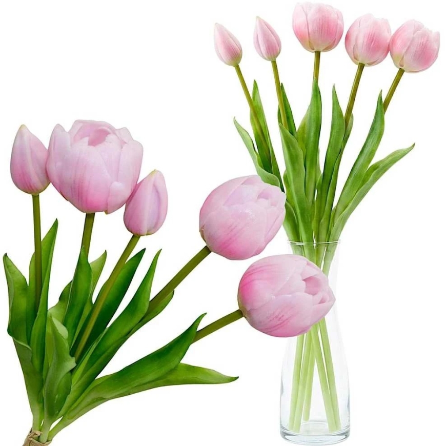 Saska Garden roosad pojengid tulpidega 39 cm dekoratsioon