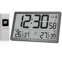 KIENZLE Jumbo NEO LCD Orų sieninis laikrodis pilkas KIENZLE Jumbo NEO LCD Orų sieninis laikrodis pilkas