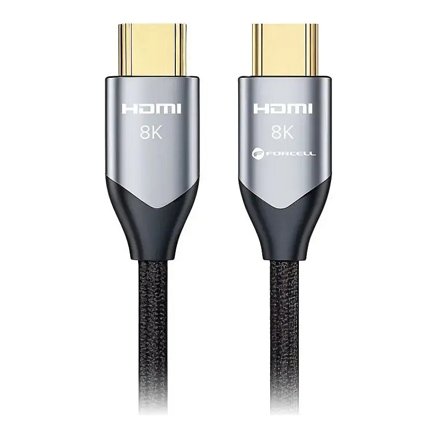 Cable HDMI 2.1 Forcell Cafule 8K 60Hz / 4K 120Hz – Ultra High Speed, HDR, eARC, VRR, 48Gbps 5 m black – 2