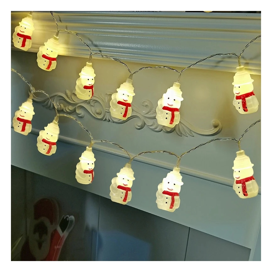 LED virtene - Modee ML-C1012 1,35 m 10 LED siltās baltās sniegavīru virtene – 5