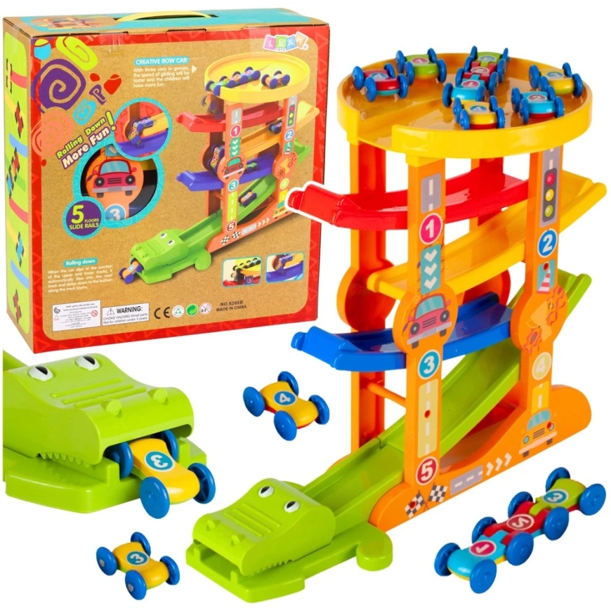Lean Toys Automobiļu trase ar palaišanas ierīci 5 līmeņi – 2