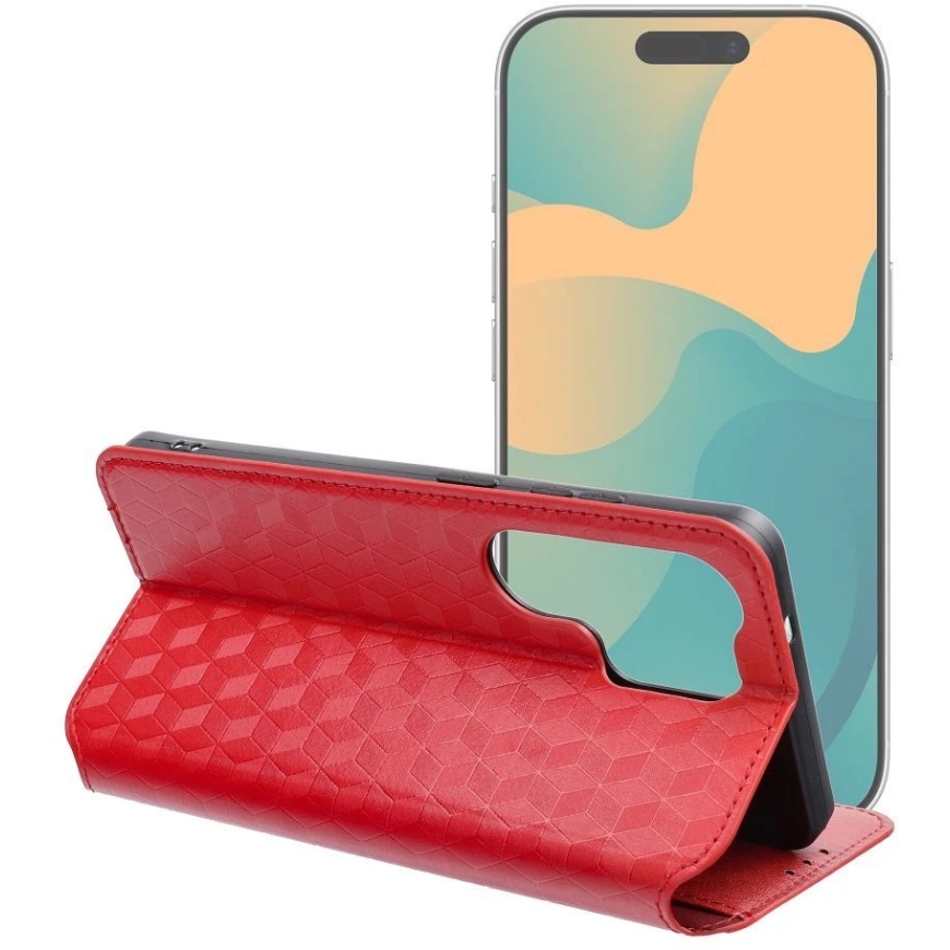 OEM Vāks ar atloku Xiaomi Redmi 17 4G / 17 5G EU Cubic Book Sarkans – 2