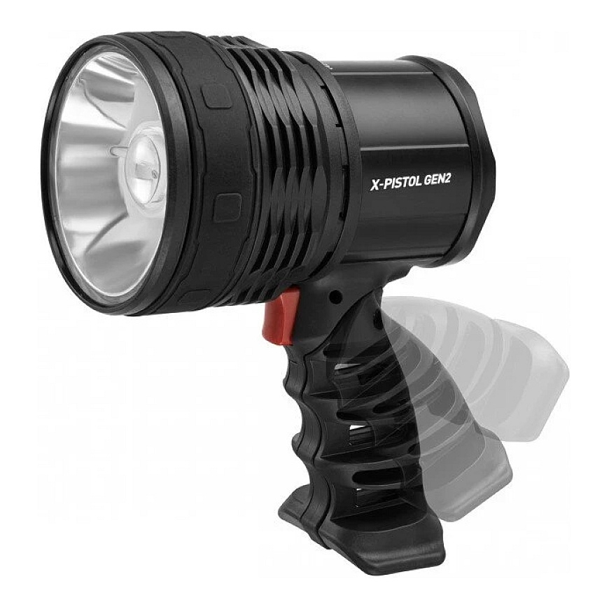 Kantav LED-Lamp - MacTronic X-Pistol 1500, 1500 Lumenit, 530m Ulatus, IPX6 Veekindel, Must – 2