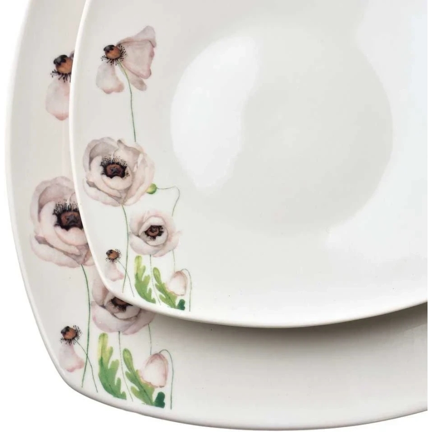 Affek Design LEA Rozā vakariņu komplekts 18 daļas bļoda 16,5 cm 500 ml / 18 cm / 24 cm
