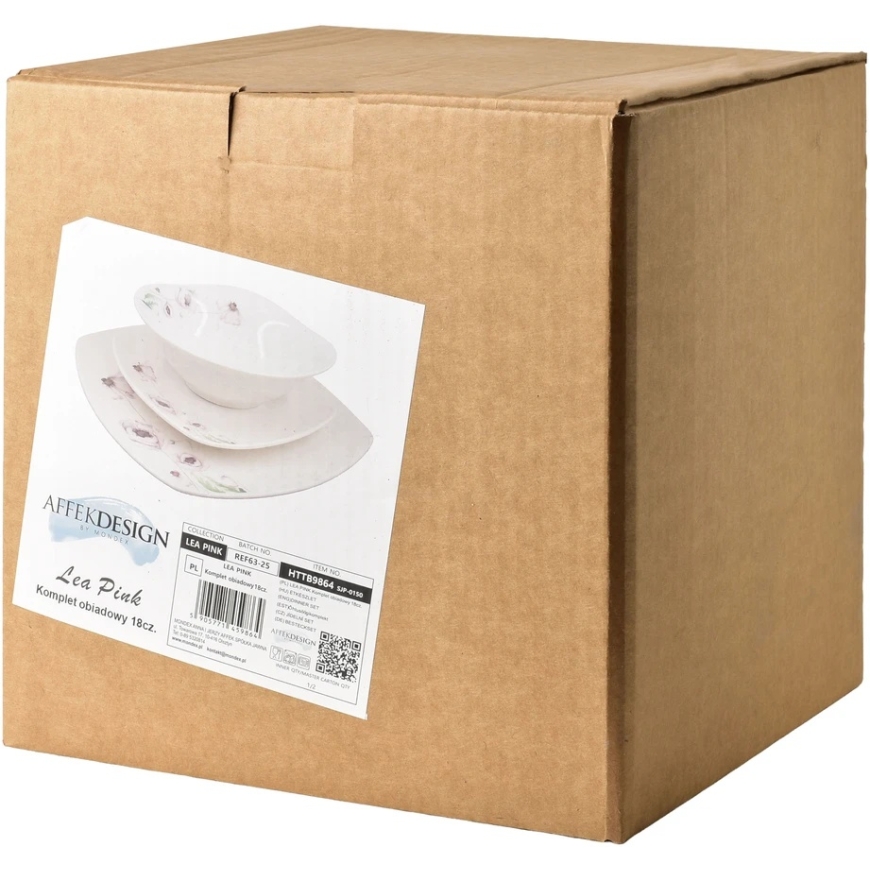 Affek Design LEA Rozā vakariņu komplekts 18 daļas bļoda 16,5 cm 500 ml / 18 cm / 24 cm – 4