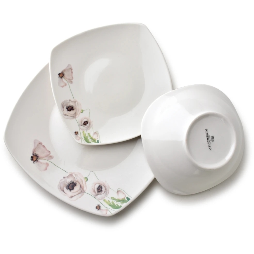Affek Design LEA Rožinis pietų rinkinys 18 dalių dubenėlis 16,5 cm 500 ml / 18 cm / 24 cm – 5
