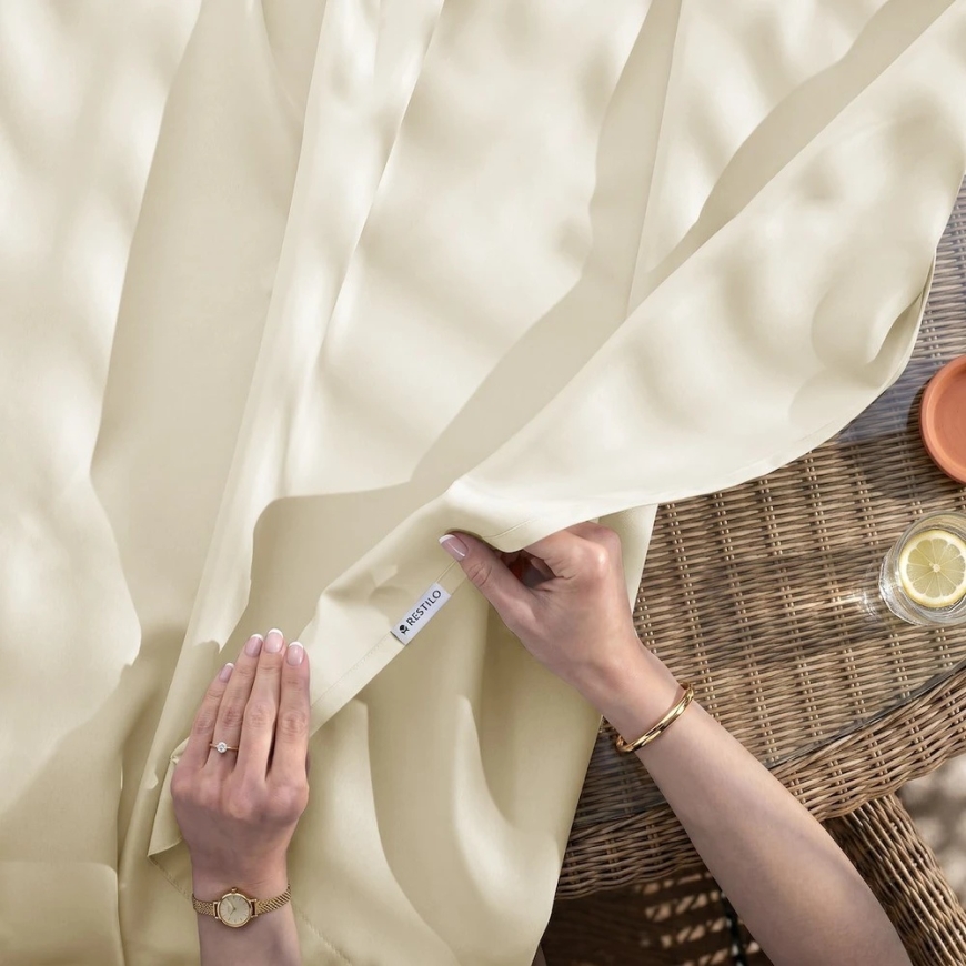 Cream curtain with loops AmeliaHome Oxford Molte Pleat 155 × 220 cm – 4