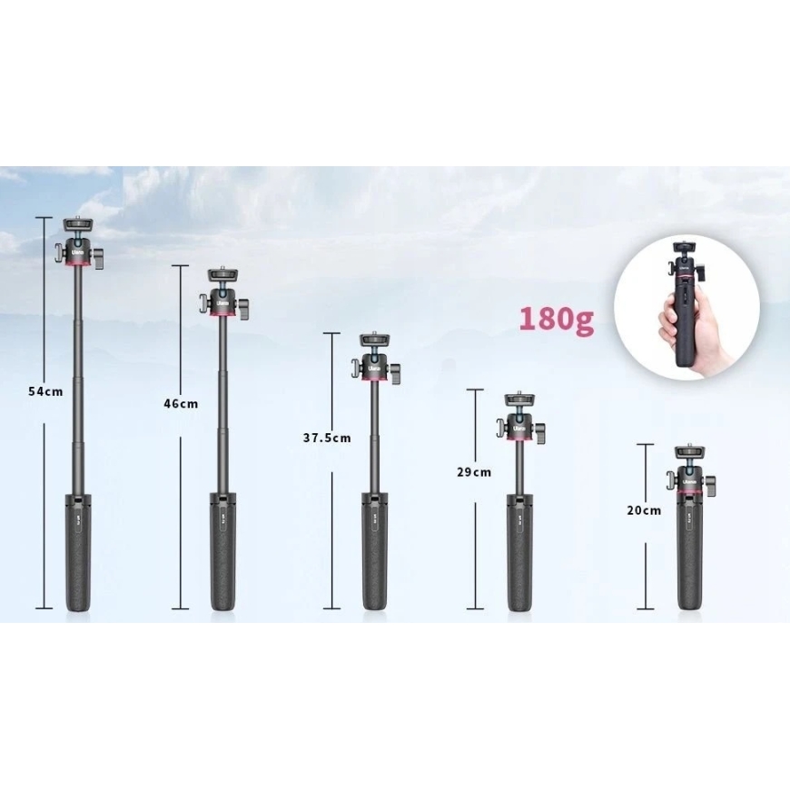 Kameros Stovas - ULANZI MT-73 2-in-1 Stovas Selfie Laikiklis 21-55 cm Aukščio Reguliavimas – 5