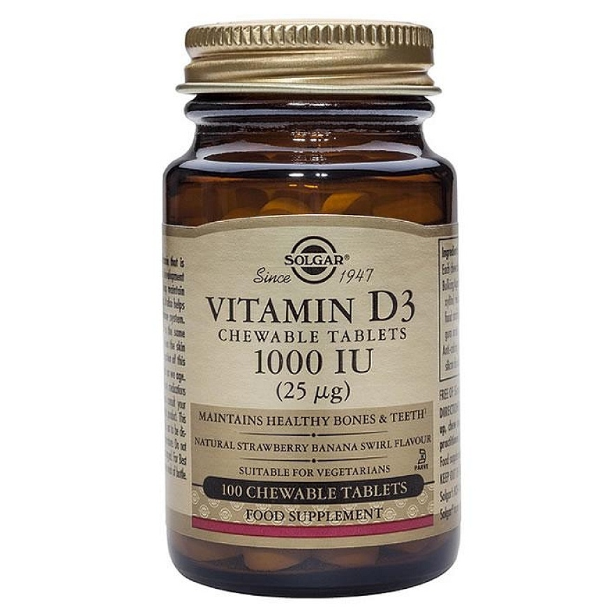 Solgar D3 vitamīns 1000 SV 25 mcg holekalciferols 100 tabletes – 2