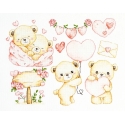 luca S ristipistovälineiden kokoelma "Little Hearts Collection" 26 x 20 cm SB1446