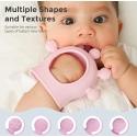 MOMCOZY SILIKONA ZOBU ROTAĻLIETA BĒRNIEM, ROŽU KRĀSĀ MOMCOZY SILIKONA ZOBU ROTAĻLIETA BĒRNIEM, ROŽU KRĀSĀ