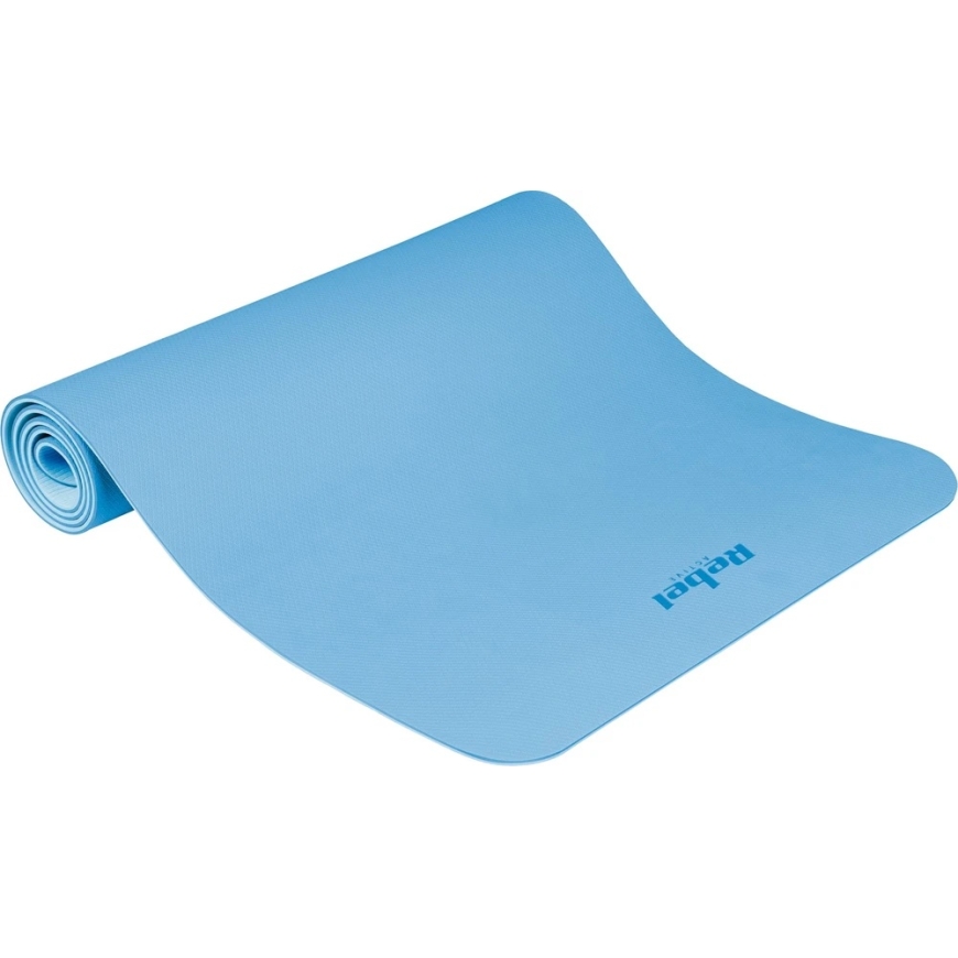 Yoga, Pilates, Fitness Mat, 183x61cm, 6mm thick, TPE material, blue, REBEL ACTIVE – 2