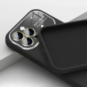 Soft Silicone Lens maciņš telefonam iPhone 15 Plus melns