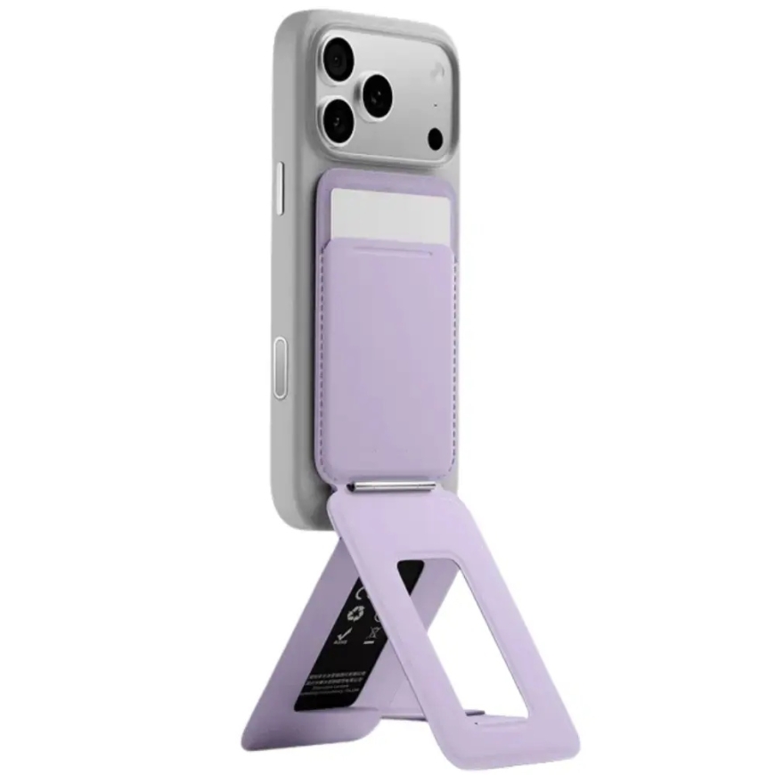 Магнитная подставка с кошельком для смартфона Moft Movas Tripod MagSafe фиолетовая
