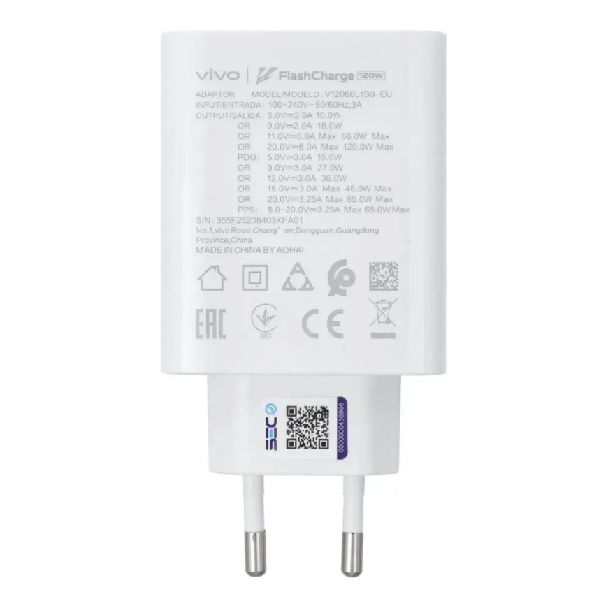 Inne V12060L1B0 reisilaadija | 120W | PD, QC, GaN, PPS | USB-C | valge – 3
