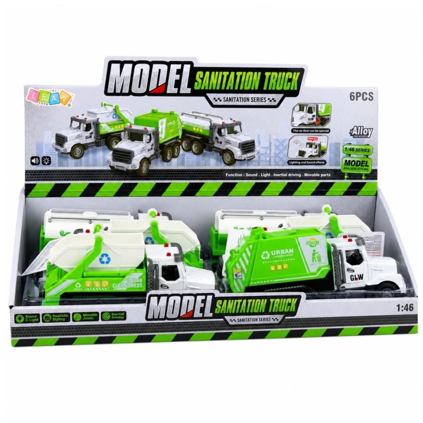 Lean Toys Komunālo pakalpojumu automašīna ar gaismas un skaņas efektiem, 1:46 – 2