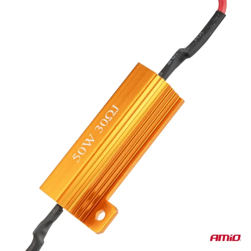 LED Canbus relės rezistorius 30? 50W AMIO-04097 – 3