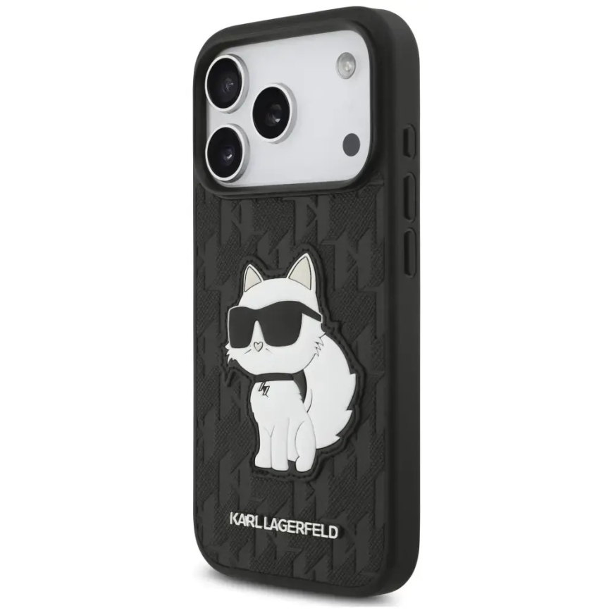 Karl Lagerfeld Saffiano Mono Patch Choupette Case for iPhone 18 Pro / 17 Pro Black – 2