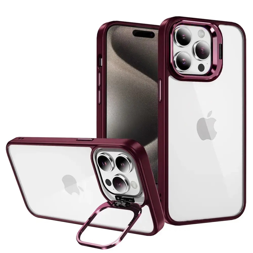 Tel Protect Kickstand -puhelimen kotelo jalustalla (kotelo + kameran linssi) iPhone 15 Plus punainen