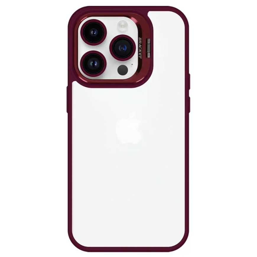 Tel Protect Kickstand phone case with stand (case + camera lens) for iPhone 15 Plus red – 3