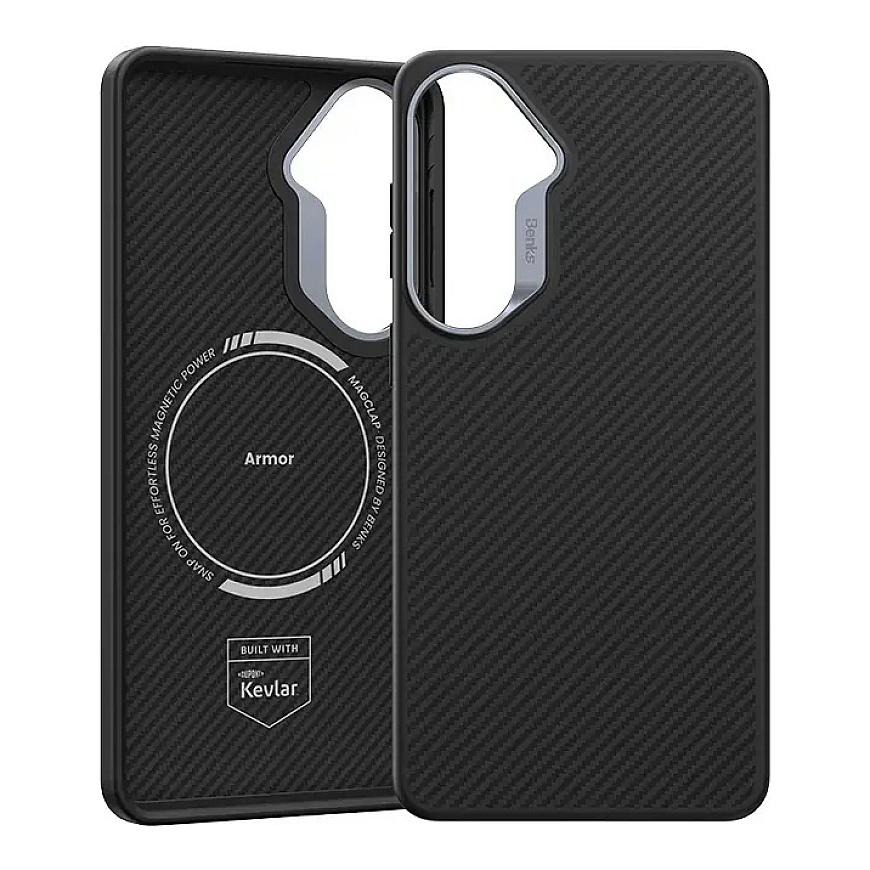 Benks Magnetic Armor Pro Kevlar maciņš telefonam Samsung Galaxy S26+ (S947) melns – 2