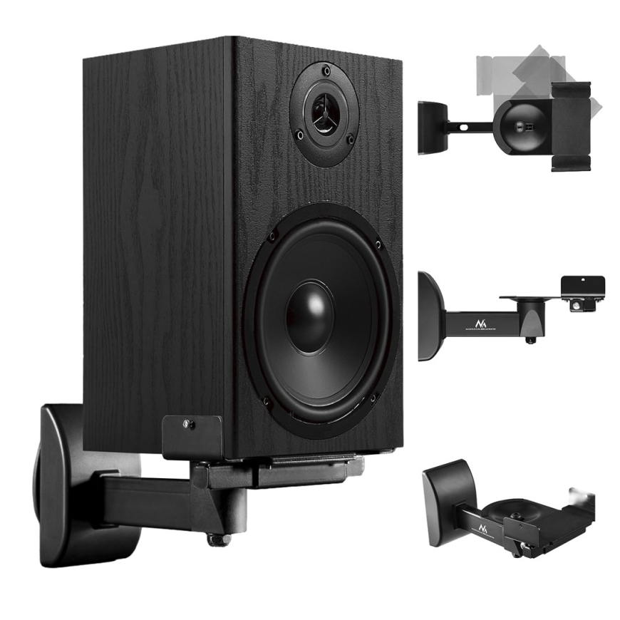 Set of Maclean speaker mounts/hangers, universal, vertically adjustable +8°–-8° and horizontally adjustable +90°–-90°, max. 15 k