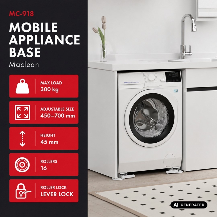 Mobile stand for household appliances up to 300 kg, Maclean, universal, adjustable, max. width 450–700 mm, MC-918 – 2