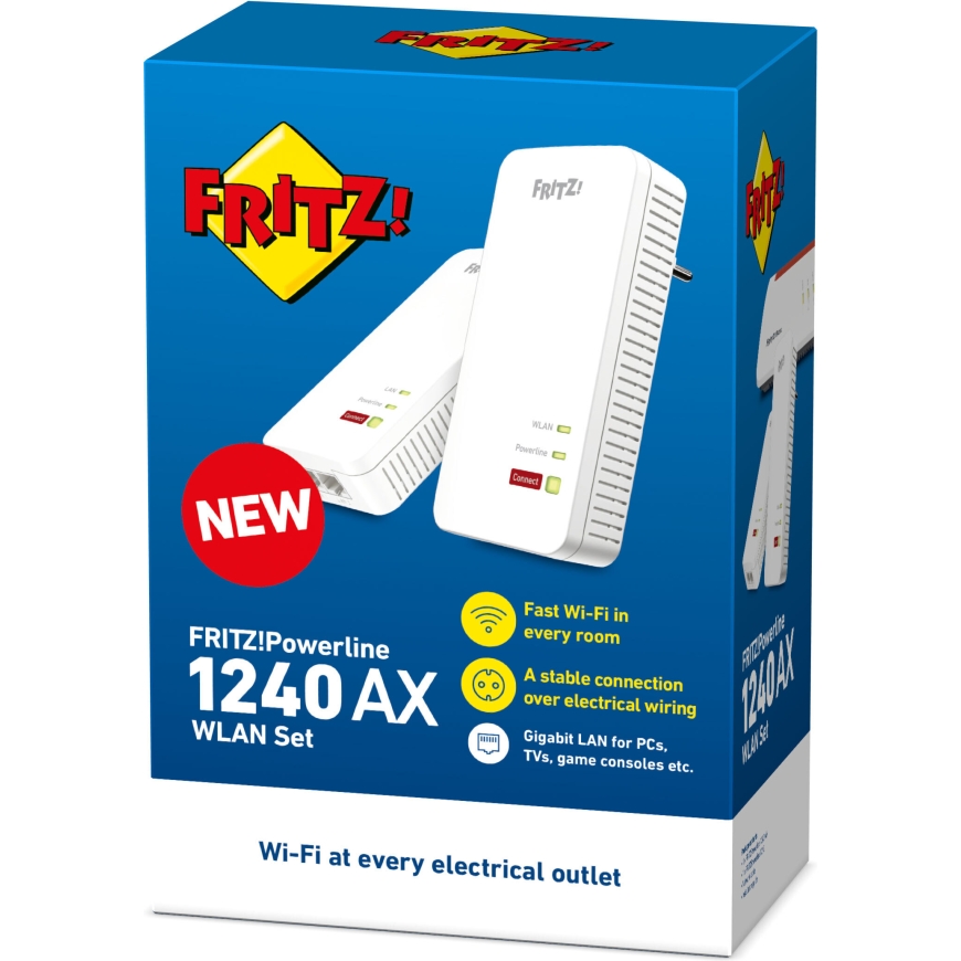 FRITZ!Powerline 1240 AX WLAN Set Powerline Adapter – 2